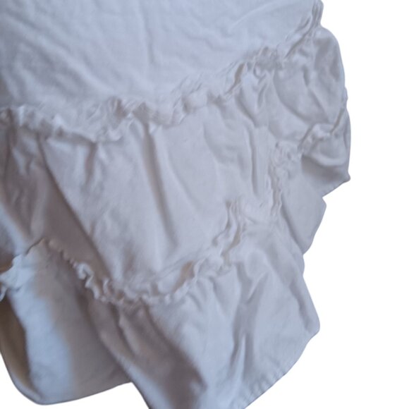 12m 1yr Vintage Dress White Lace-Trimmed Cotton Sleeveless Ruffle Hem 1950's mcm - Picture 5 of 6